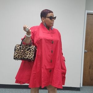 Red Swing Coat/ Top